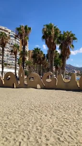 マラガ スパニン 2023年9月23日 スペインのマラガのビーチで休む — ストック動画