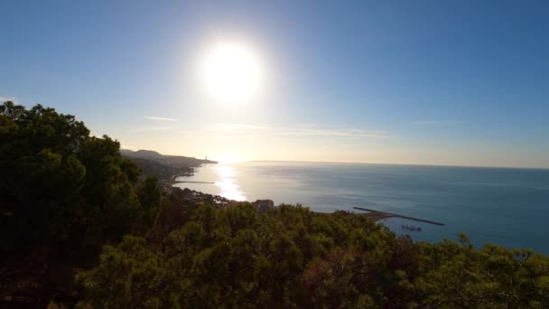 Malaga Spanien September 2023 Schöner Sonnenaufgang Der Küste Von Málaga — Stockvideo