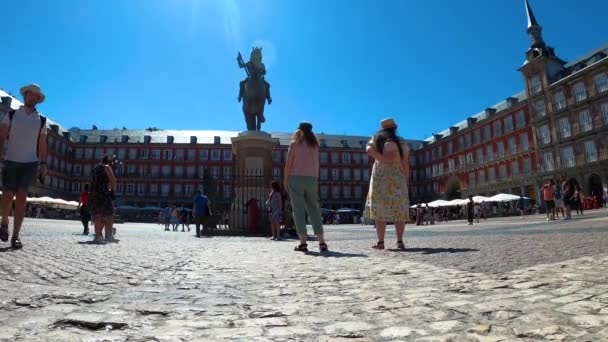 마드리드 스페인 2023년 플라자 마요르 Plaza Mayor 2023년 스페인 마드리드의 — 비디오