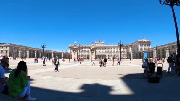 Madrid Spanya Temmuz 2023 Madrid Kraliyet Sarayı Ziyaret Yazın Güneşli — Stok video