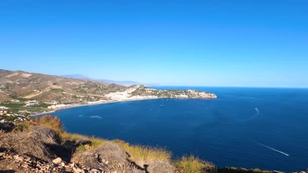 Cerro Gordo Dan Akdeniz Üzerinde Gün Batımı Herradura Andulasia Güney — Stok video