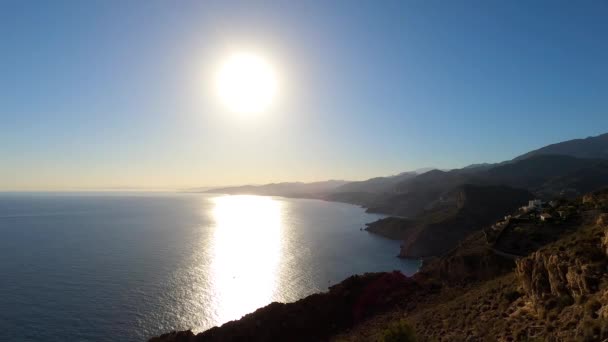セロゴルドからの地中海の海上の夕日 Herradura アンドラシア 南スペイン — ストック動画