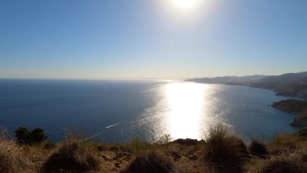 Sonnenuntergang Über Dem Mittelmeer Vom Cerro Gordo Aus Herradura Andulasia — Stockvideo