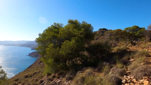 Закат Над Средиземным Морем Серро Гордо Эррадура Андуласия Южная Испания — стоковое видео