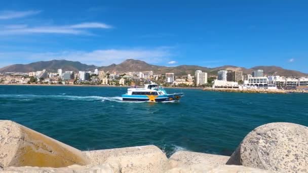 Benalmadena Spagna Settembre 2023 Yachts Marina Summer Morning Benalmadena Malaga — Video Stock