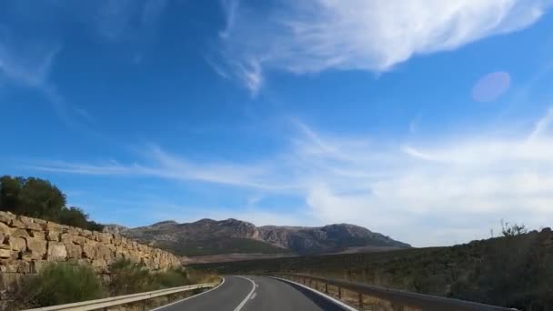 Ронда Испания Октября 2023 Года Дорога Национальном Парке Сьерра Лас — стоковое видео