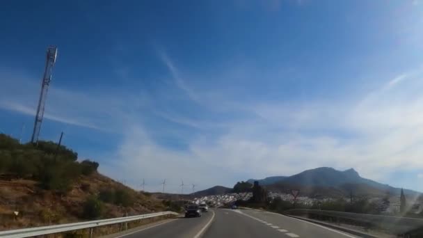 Ronda Espanha Outubro 2023 Estrada Parque Nacional Sierra Las Nieves — Vídeo de Stock