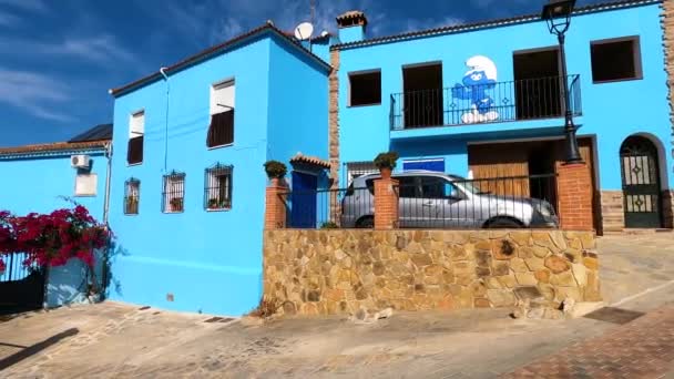 Juzcar España Octubre 2023 Visita Del Pueblo Pitufo Azul Juzcar — Vídeos de Stock
