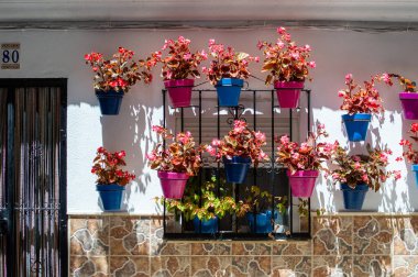 ESTEPONA, İspanya - 29 Temmuz 2023 'te İspanya' nın Estepona kentinde güneşli bir yaz gününde şehir merkezinde yürüyüş