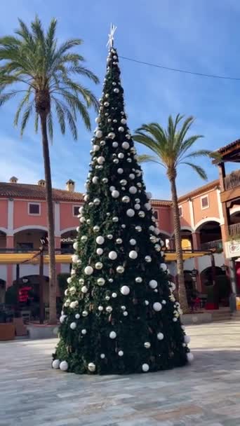 马德里 2023年11月9日 2023年11月9日 西班牙马拉加市市长广场购物中心的圣诞树 — 图库视频影像