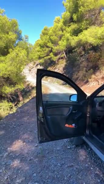 Mountain Road Start Point Lucero Peak Trail Natural Park Tejeda — Stock Video