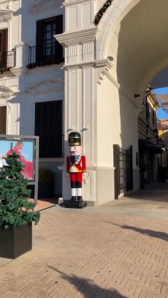 Малага Испания Ноября 2023 Года Захватите Праздничное Очарование Рождества Торговом — стоковое видео