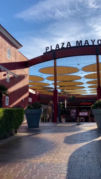 Malaga Spanya Kasım 2023 Spanya Nın Malaga Kentindeki Plaza Mayor — Stok video