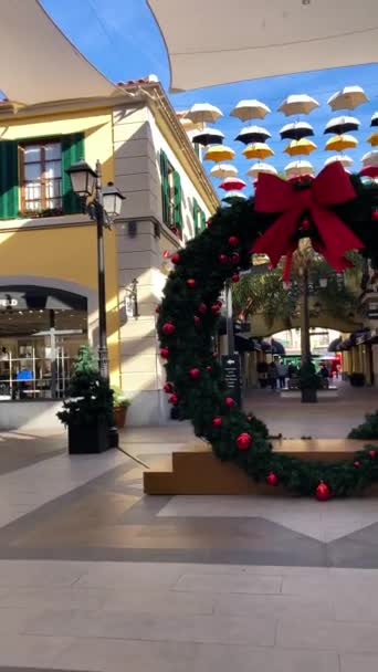 Malaga Spain November 2023 Capture Festive Charm Christmas Plaza Mayor — Stock Video