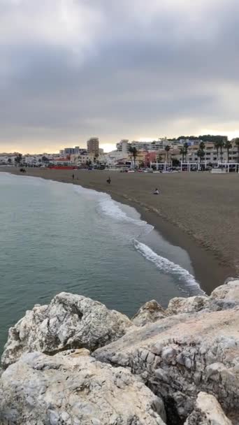 Torremolinos Ισπανια Νοεμβριου 2023 Ηλιοβασίλεμα Στην Παραλία Rincon Del Sol — Αρχείο Βίντεο