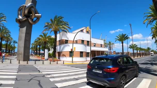 Huelva Spanya Haziran 2023 Huelva Spanya Denizci Düğümü Heykeli Nudo — Stok video