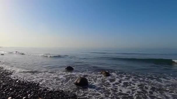 Пляжна Морська Набережна Естепоні Іспанія — стокове відео