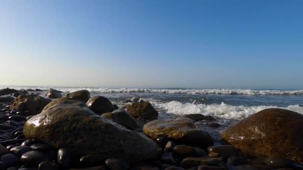 西班牙埃斯特波纳海滩和海滨长廊 — 图库视频影像