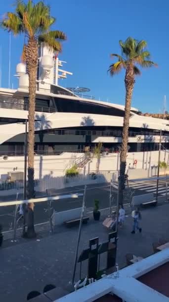 Malaga Spanya Kasım 2023 Spanya Nın Malaga Kentindeki Limanda Güneşli — Stok video