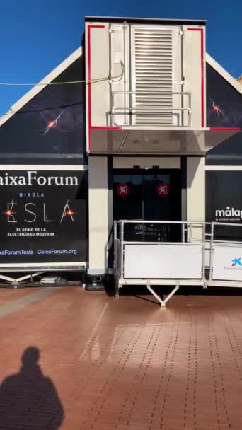 Malaga Spagna Novembre 2023 Museo Nicola Tesla Porto Malaga Spagna — Video Stock