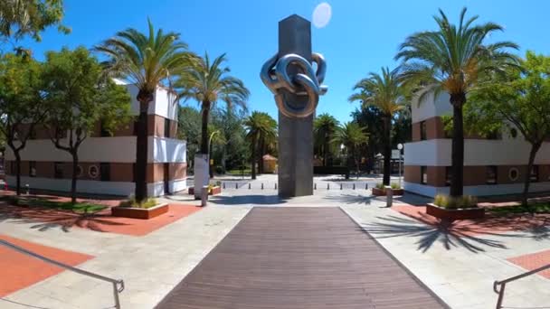 Huelva Spain June 2023 Sailor Knot Statue Nudo Marinero Huelva — Stock Video