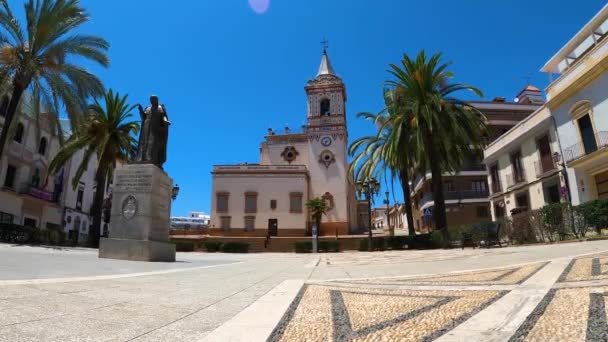 Huelva Ισπανια Ιουνιου 2023 Κύρια Ενορία Του San Pedro Στην — Αρχείο Βίντεο