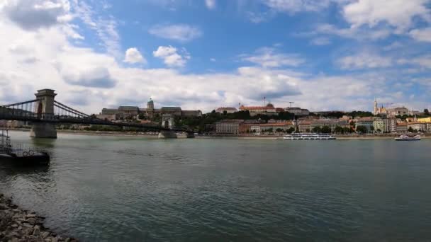 Будапест Хангария Июля 2023 Года Западный Берег Дуная Королевский Замок — стоковое видео