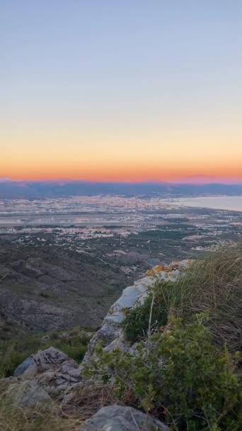 Захід Сонця Над Коста Дель Соль Малазі Іспанія Панорамний Вид — стокове відео