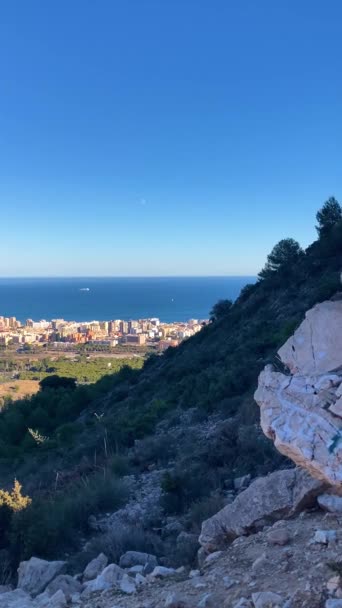 Puesta Sol Sobre Costa Del Sol Málaga España Vista Panorámica — Vídeos de Stock
