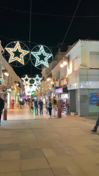 Torremolinos Spanien December 2023 Fånga Julens Festliga Charm Plaza Mayor — Stockvideo