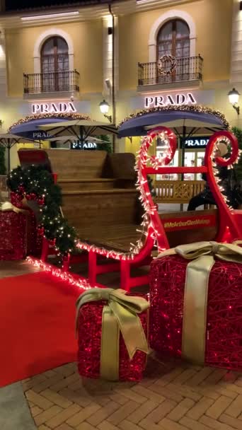 Malaga España Diciembre 2023 Captura Encanto Festivo Navidad Centro Comercial — Vídeo de stock