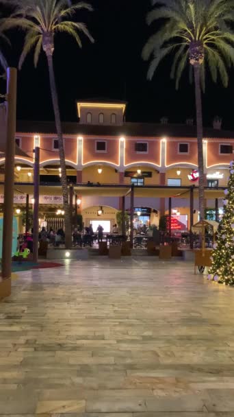 Malaga Spanien December 2023 Fånga Julens Festliga Charm Plaza Mayor — Stockvideo