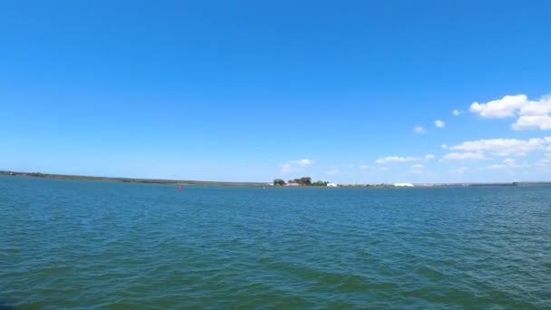 Huelva España Junio 2023 Disfrutando Vista Muelle Puerto Riotinto Huelva — Vídeo de stock
