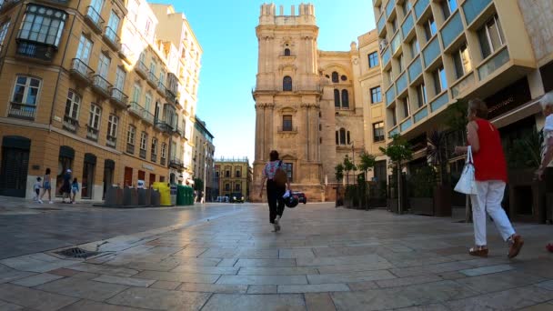Malaga Hiszpania Kwietnia 2023 Katedra Renesansowa Kościół Rzymskokatolicki Zbudowany Latach — Wideo stockowe