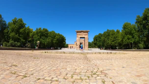 Madrid Espanha Julho 2023 Templo Debod Antigo Templo Egípcio Reconstruído — Vídeo de Stock