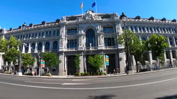 Madrid Španělsko Června 2023 Budova Španělské Banky Banco Espana Madridu — Stock video