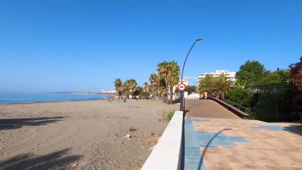 Plaża Nadmorskie Promenady Estepona Hiszpania — Wideo stockowe