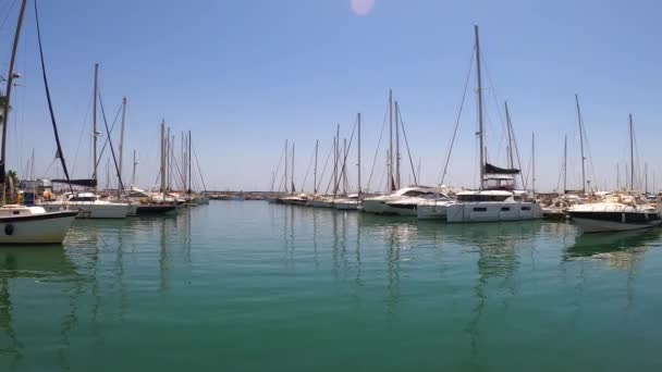 Estepona Spain July 2023 Yachts Boats Port Estepona Spain July — 图库视频影像