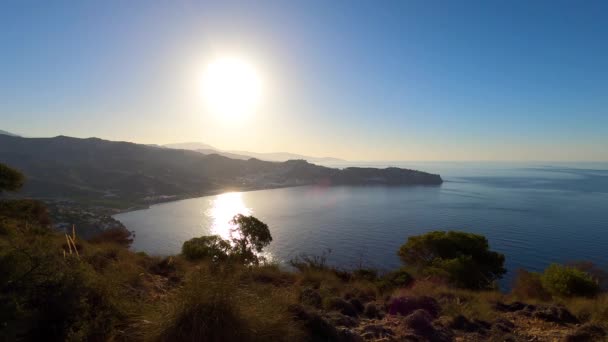 セロゴルドからの地中海の海の上に日の出 Herradura アンドラシア 南スペイン — ストック動画