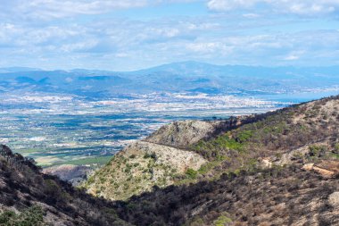 Mijas, Malaga, İspanya tepelerine yürüyüş parkurunun panoramik görüntüsü