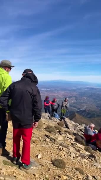 Atardecer Ruta Senderismo Pico Torrecilla Parque Nacional Sierra Las Nieves — Vídeos de Stock