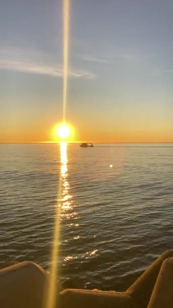 Схід Сонця Над Середземним Морем Іспанії Бенальмадена Малага Коста Дель — стокове відео