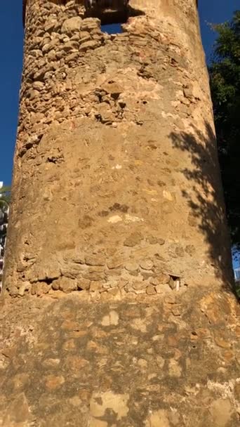 Benalmadena Španělsko Června 2024 Historická Věž Torre Vigia Bermeja Benalmádeně — Stock video