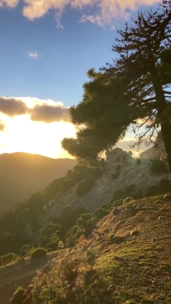 Zachód Słońca Parku Narodowym Sierra Las Nievas Andaluzja Hiszpania — Wideo stockowe