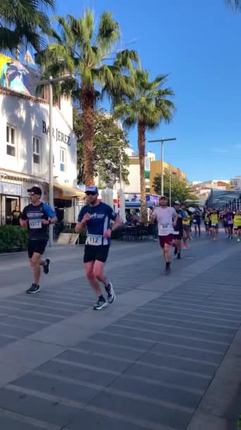 Torremolinos Hiszpania Luty 2024 Runners Half Marathon Torremolinos Torremolinos Hiszpania — Wideo stockowe