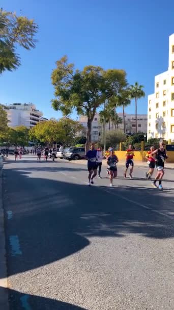 Torremolinos Hiszpania Luty 2024 Runners Half Marathon Torremolinos Torremolinos Hiszpania — Wideo stockowe