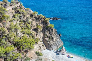 Cerro Gordo 'dan Akdeniz kıyı manzarası. La Herradura, Andulasia, Güney İspanya