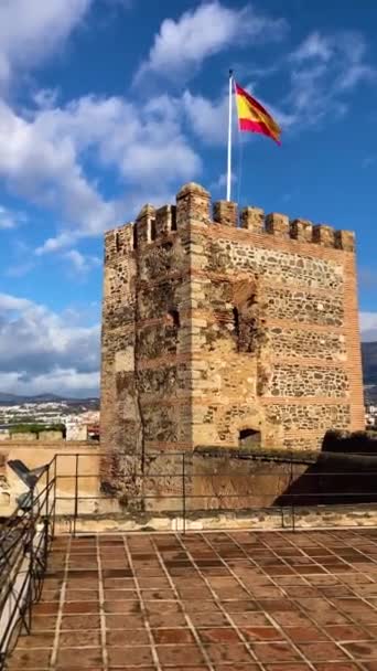 スペインのフエンヒローラ スパニン February 2024 2月17日スペインのフエンヒローラの朝のソハイル城 — ストック動画