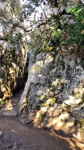 Wędrówki Parku Narodowym Torcal Antequerra Formacje Wapienne Znane Niezwykłych Form — Wideo stockowe