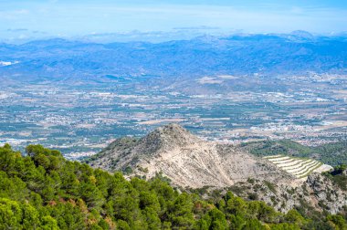 Akdeniz ve Malaga kenti, Endülüs, Malaga, İspanya üzerine panoramik manzara